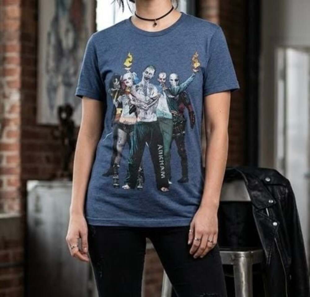 DC Comics Suicide Squad Joker and Harley Quinn Graphic T-Shirt Heather Blue